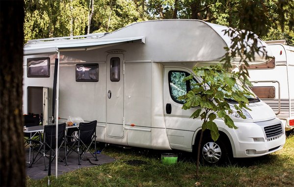 Camping-car garé sous un arbre