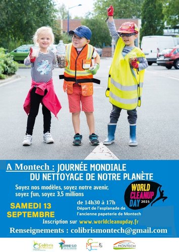affiche annonçant la world clean up day à Montech