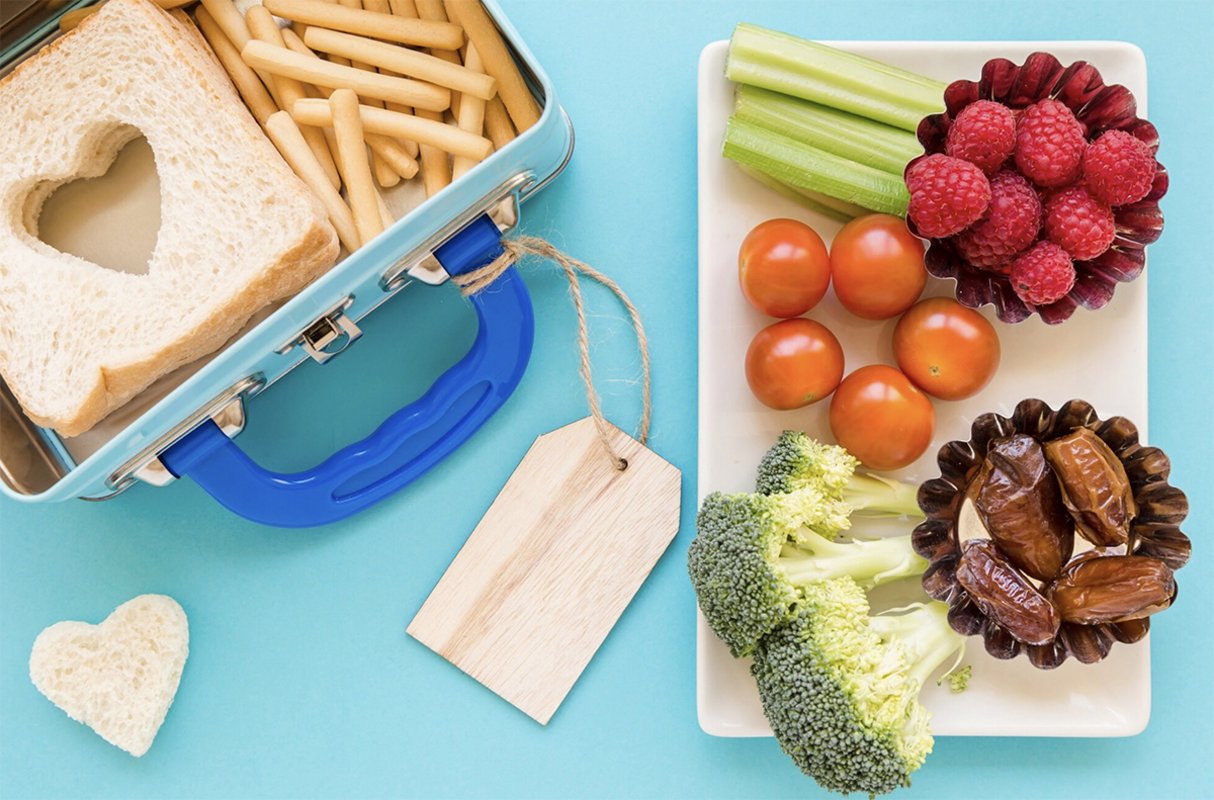 Frites, légumes et fruits
