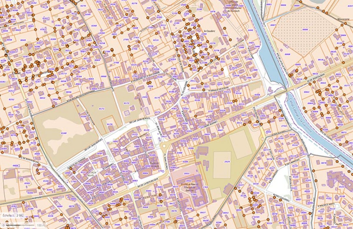 Plan cadastral de Montech
