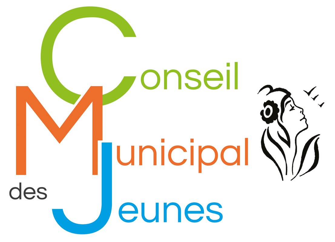 Logo du conseil municipal des jeunes avec la tête de Marianne